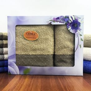 Капучино набор из 2 полотенец 450 г/м2 подарочный