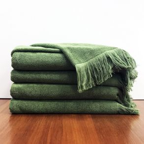 Хаки с бахромой 70х140 см 500 г/м2 однотонное полотенце