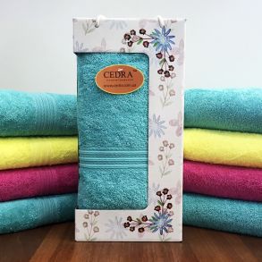 Ментоловое 70х140 см 430 г/м2 подарочное полотенце в коробке
