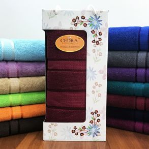 Бордовое 70х140 см 400 г/м2 подарочное в коробке