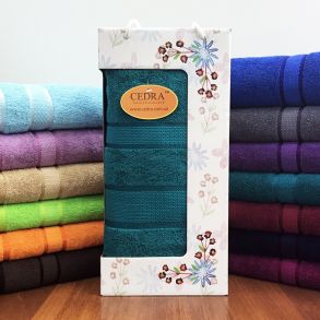 Бирюза 70х140 см 400 г/м2 подарочное полотенце в коробке